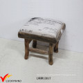 Square Eco Small Fabric Upholstered Wooden Stool